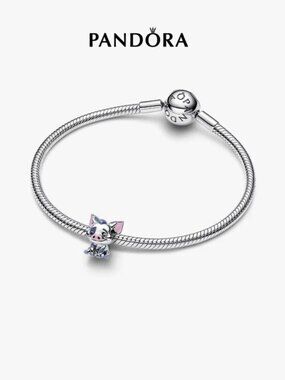 Pandora Silver Bracelet with Pink and Blue Pig Charm